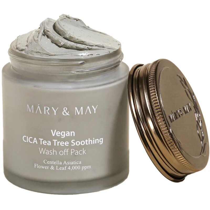 Mary&May Cica Tea Tree Soothing tisztító maszk agyaggal az arcbőr megnyugtatására 125 g