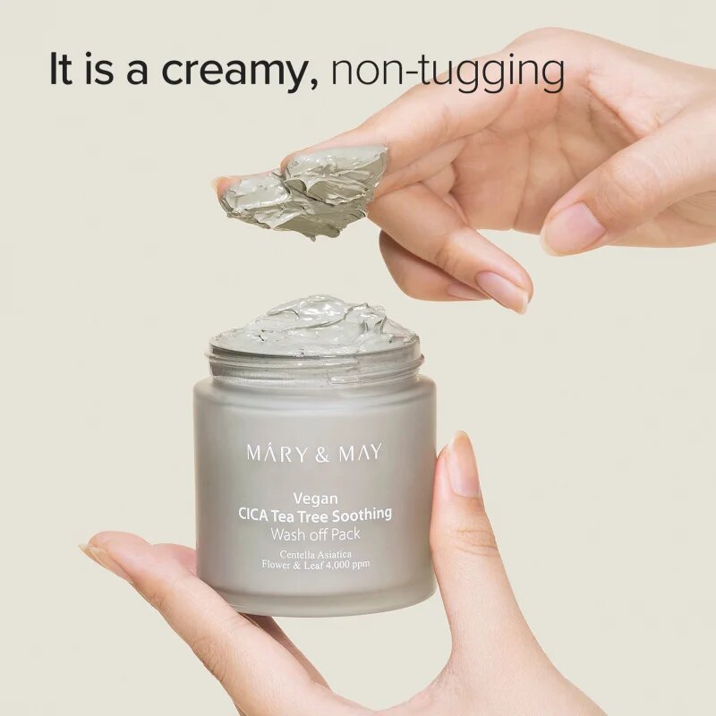 Mary&May Cica Tea Tree Soothing tisztító maszk agyaggal az arcbőr megnyugtatására 125 g