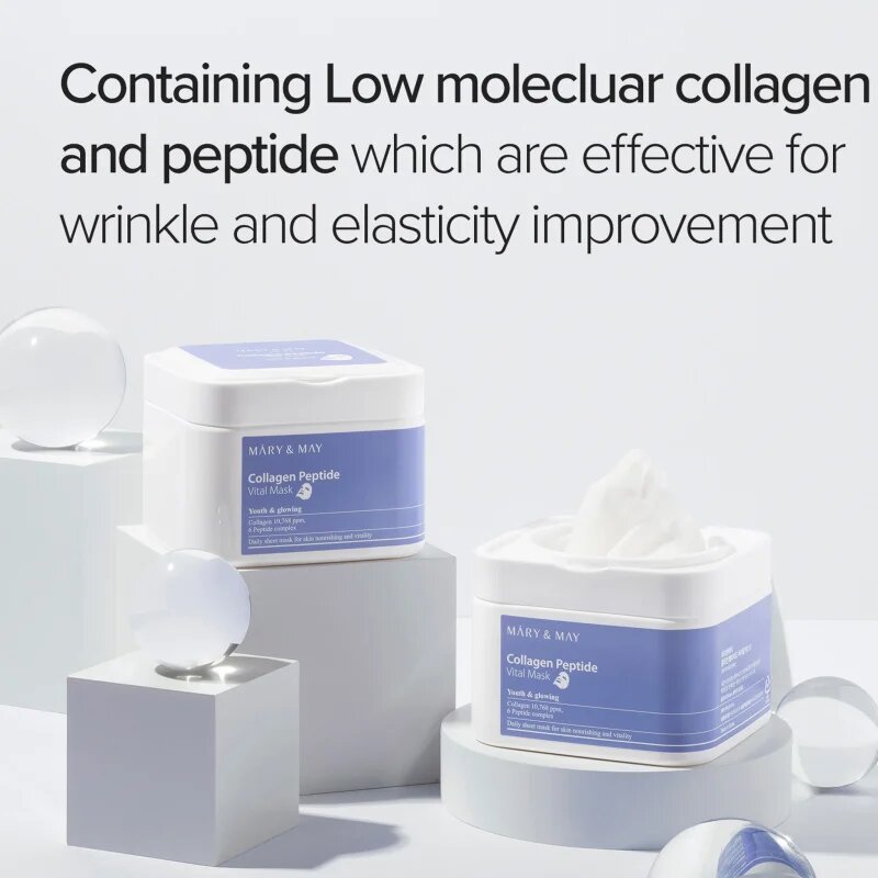 Mary&May Collagen Peptide Vital Mask fátyolmaszk szett ránctalanító hatással 30 db