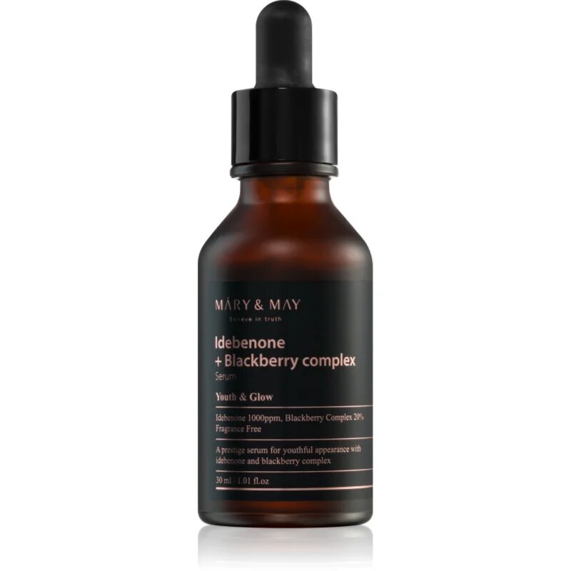 Mary&May Idebenone + Blackberry Complex Serum antioxidáns szérum az élénk és kisimított arcbőrért 30 ml