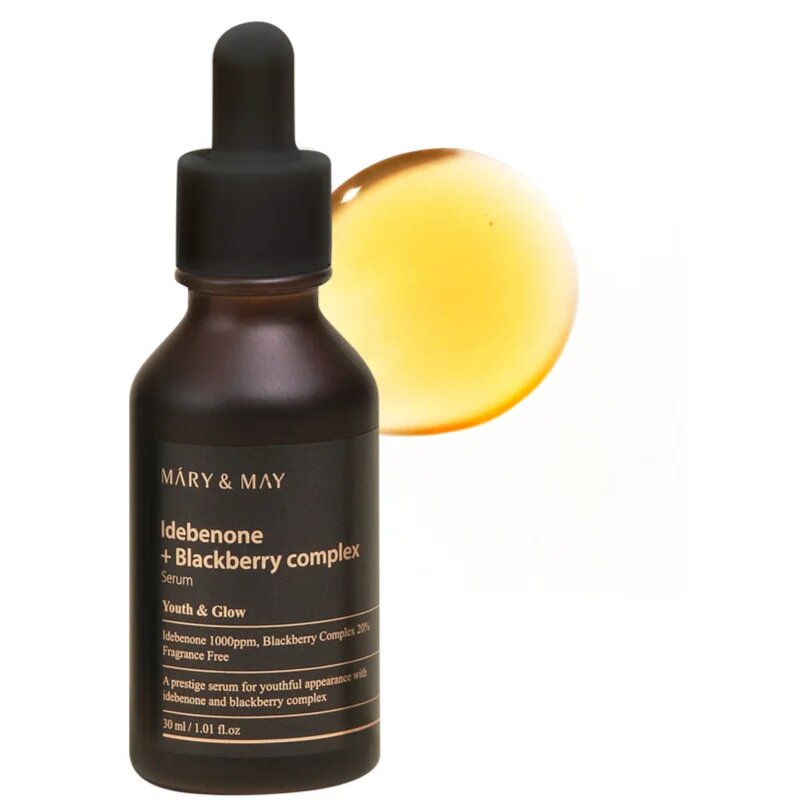 Mary&May Idebenone + Blackberry Complex Serum antioxidáns szérum az élénk és kisimított arcbőrért 30 ml