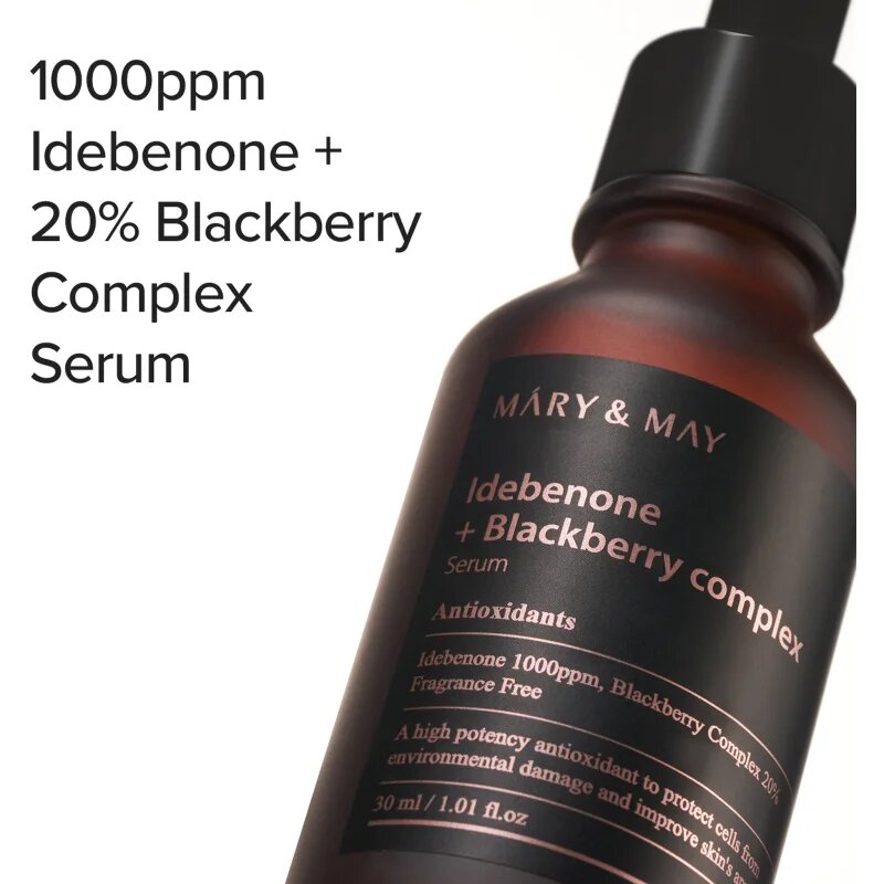 Mary&May Idebenone + Blackberry Complex Serum antioxidáns szérum az élénk és kisimított arcbőrért 30 ml