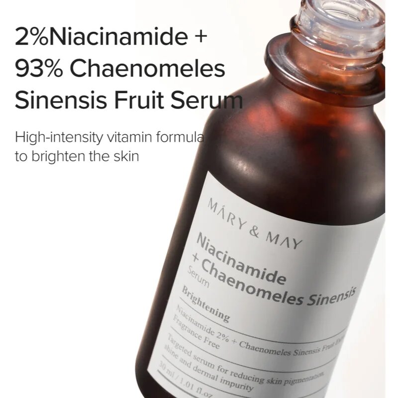 Mary&May Niacinamide + Chaenomeles Sinensis regeneráló és élénkítő szérum a bőrréteg megújítására 30 ml