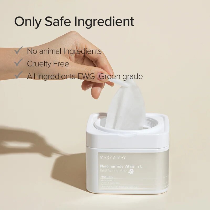 Mary&May Niacinamide Vitamin C Brightening Mask fátyolmaszk szett az élénk bőrért 30 db