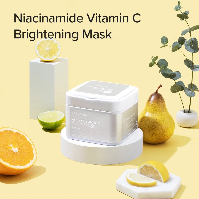 Mary&May Niacinamide Vitamin C Brightening Mask fátyolmaszk szett az élénk bőrért 30 db
