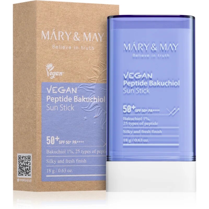 Mary&May Peptide Bakuchiol Sun Stick napozó krém stift ránctalanító hatással SPF 50+ 18 g