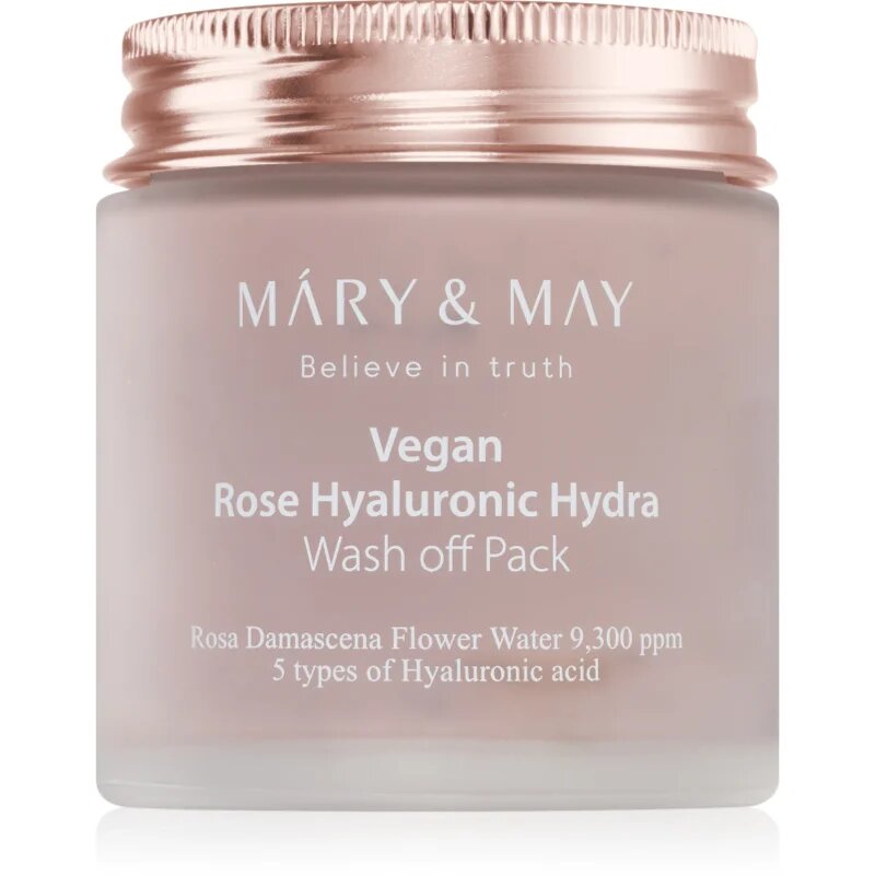 Mary&May Rose Hyaluronic Hydra Wash off Pack intenzíven hidratáló maszk nyugtató hatással 125 g