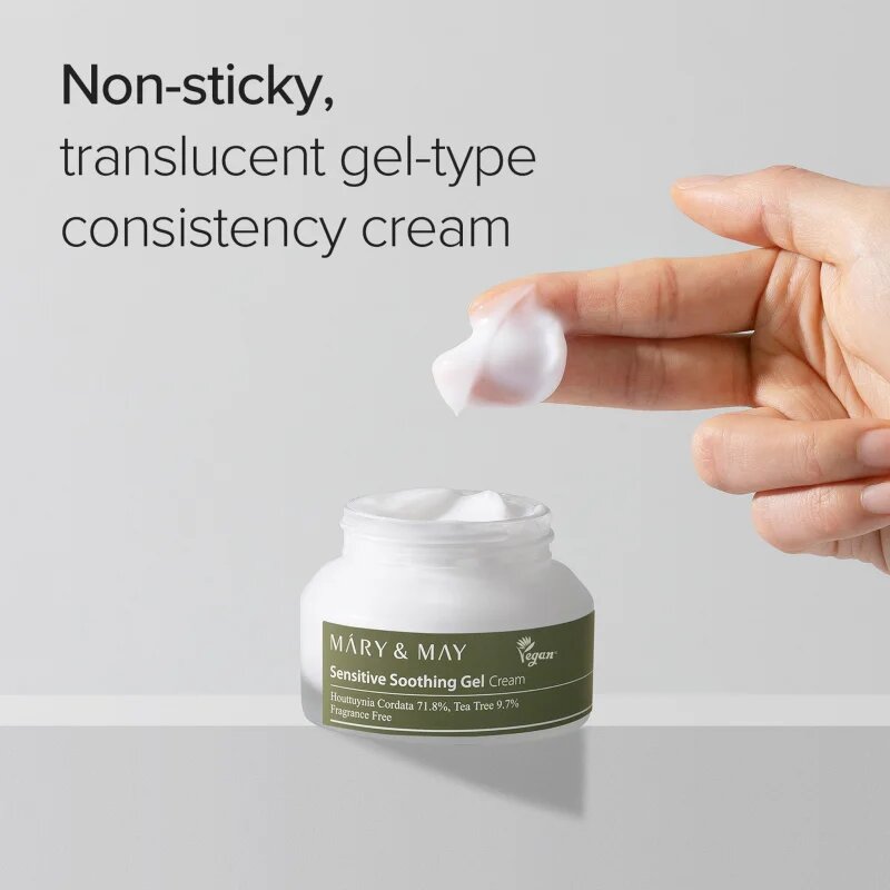 Mary&May Sensitive Soothing Gel Cream gyengéd és hidratáló géles krém az érzékeny bőr megnyugtatásához és erősítéséhez 70 g