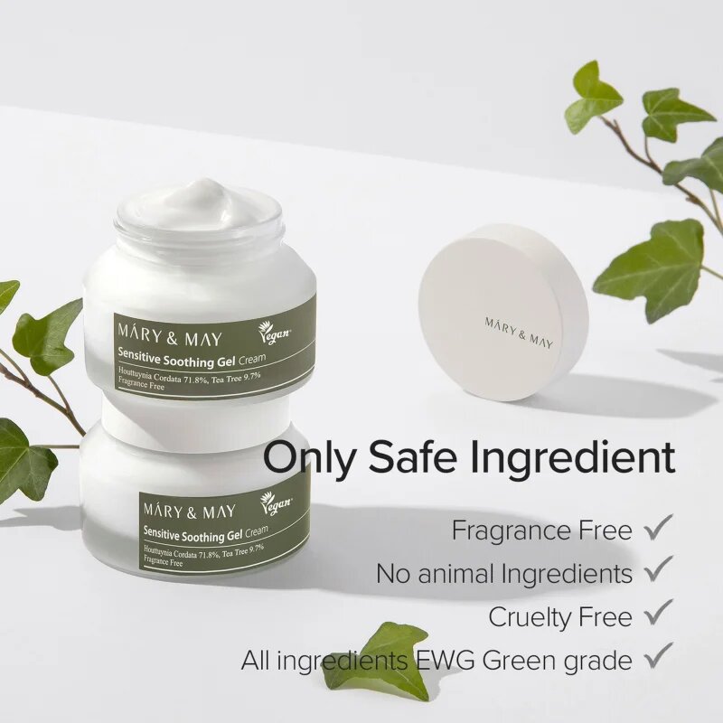 Mary&May Sensitive Soothing Gel Cream gyengéd és hidratáló géles krém az érzékeny bőr megnyugtatásához és erősítéséhez 70 g