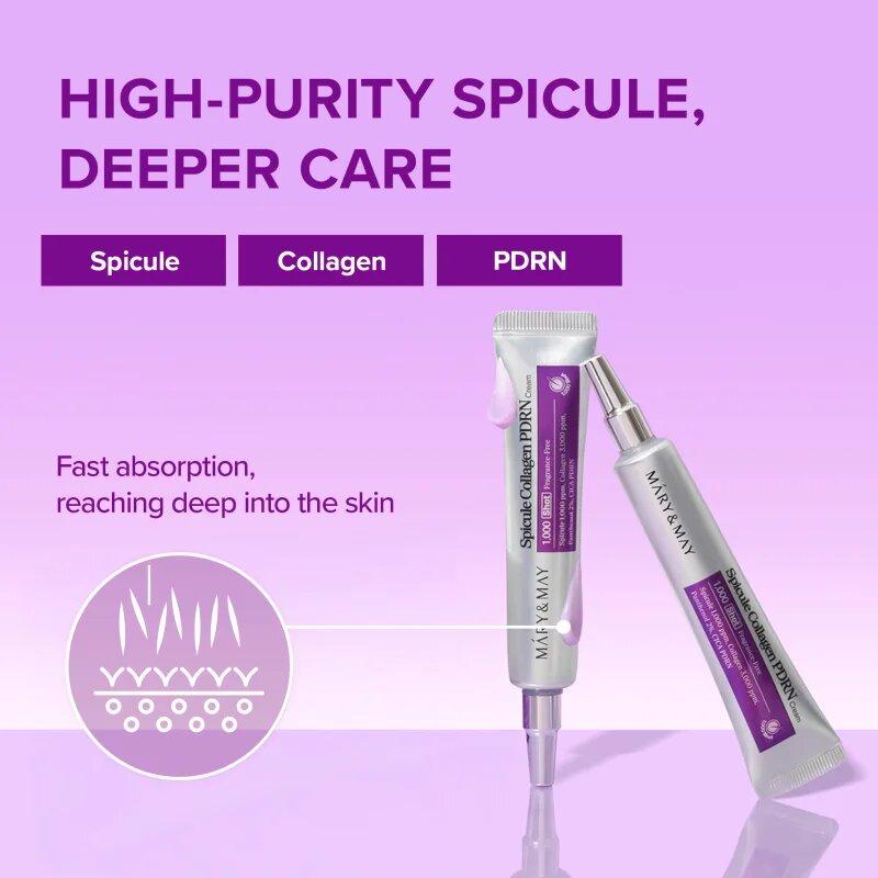 Mary&May Spicule Collagen PDRN Cream lágyító és tápláló krém a bőrréteg megújítására 15 g