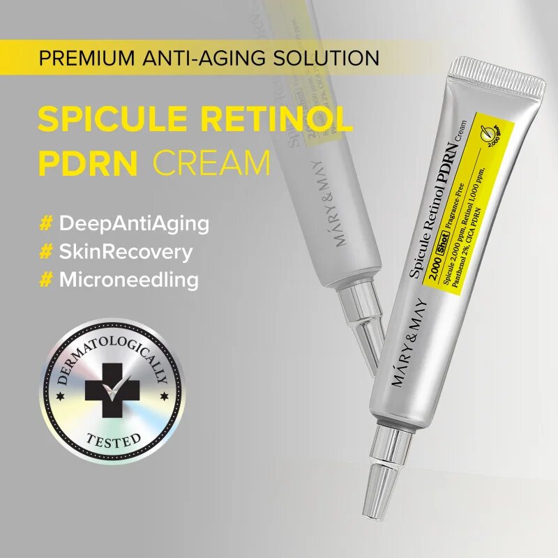 Mary&May Spicule Retinol PDRN Cream intenzív ránctalanító krém nyugtató hatással 15 g