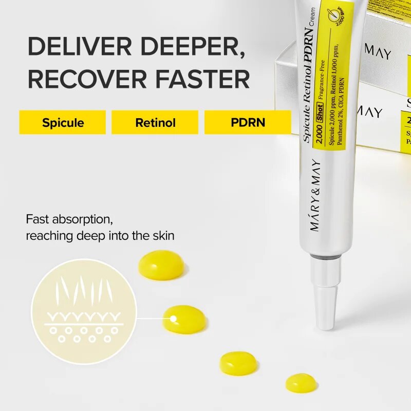 Mary&May Spicule Retinol PDRN Cream intenzív ránctalanító krém nyugtató hatással 15 g