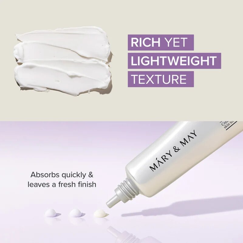 Mary&May Tranexamic Acid + Glutathione Eye Cream ráncellenes szemkrém mely csökkenti a duzzanatokat és a sötét karikákat 30 g