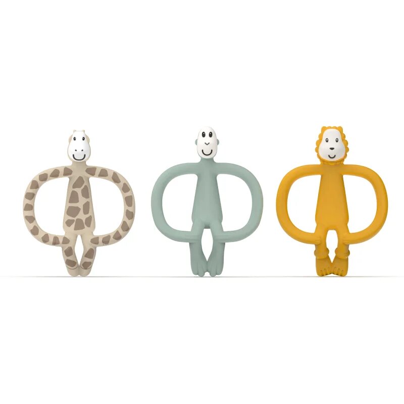 Matchstick Monkey Animal Teether Gift Set ajándékszett gyermekeknek Giraffe Gigi Lion Luda Monkey Mint