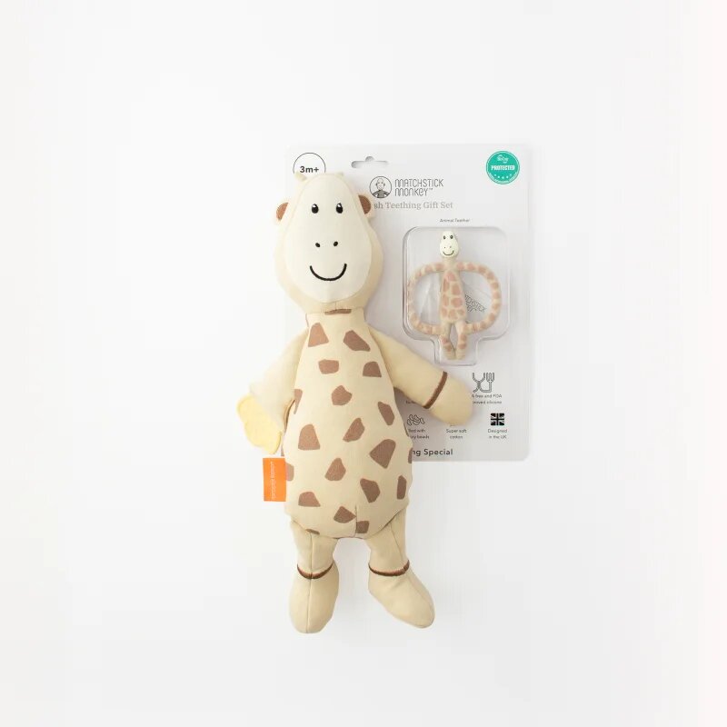 Matchstick Monkey Teething Gift Set 3m+ rágóka + játék Giraffe 1 db
