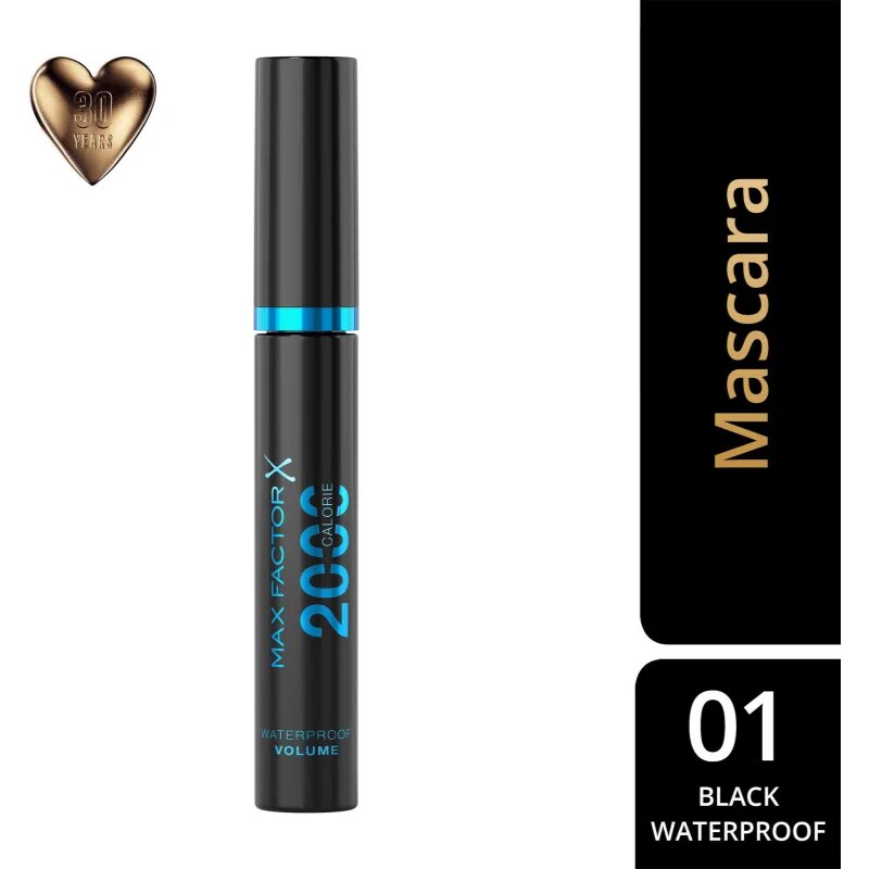 Max Factor 2000 Calorie szempillaspirál a dús pillákért vízálló árnyalat Black 9 ml