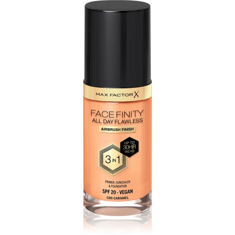Max Factor Facefinity All Day Flawless tartós alapozó SPF 20 árnyalat 85 Caramel 30 ml