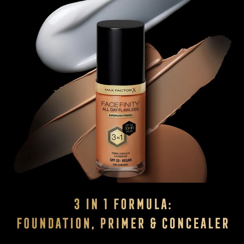 Max Factor Facefinity All Day Flawless tartós alapozó SPF 20 árnyalat 85 Caramel 30 ml