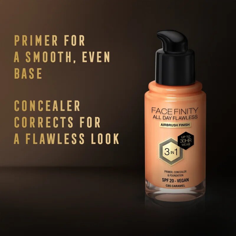 Max Factor Facefinity All Day Flawless tartós alapozó SPF 20 árnyalat 85 Caramel 30 ml