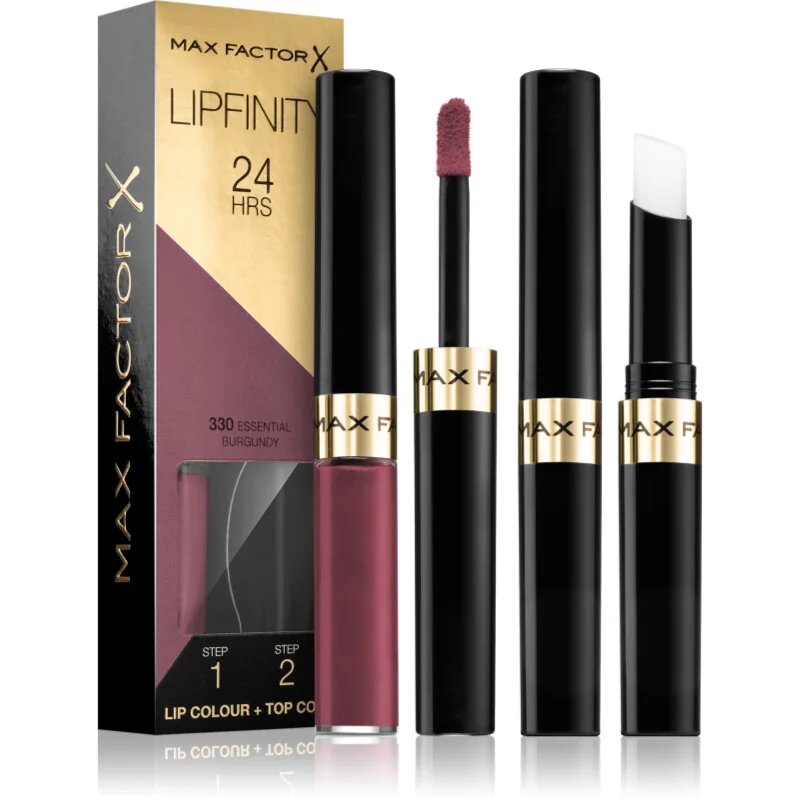 Max Factor Lipfinity Lip Colour hosszan tartó rúzs balzsammal árnyalat 330 Essential Burgundy 42 g