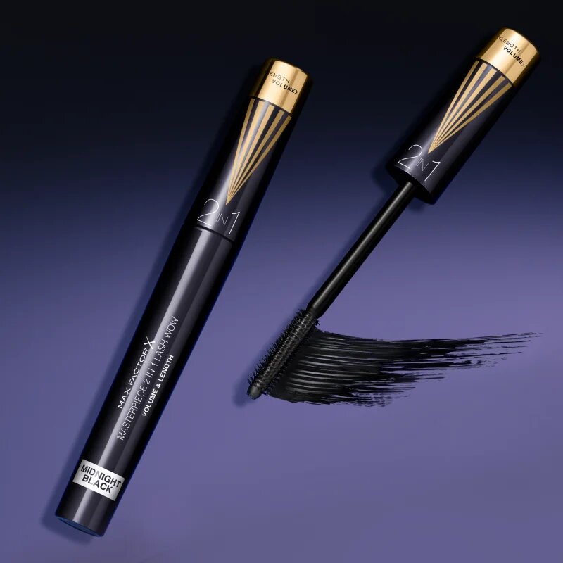 Max Factor Masterpiece Lash Wow dúsító és göndörítő szempillaspirál 2 az 1-ben árnyalat Midnight Black 7 ml
