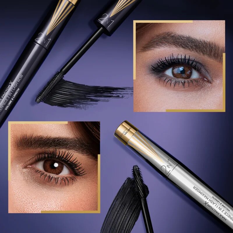 Max Factor Masterpiece Lash Wow dúsító és göndörítő szempillaspirál 2 az 1-ben árnyalat Midnight Black 7 ml