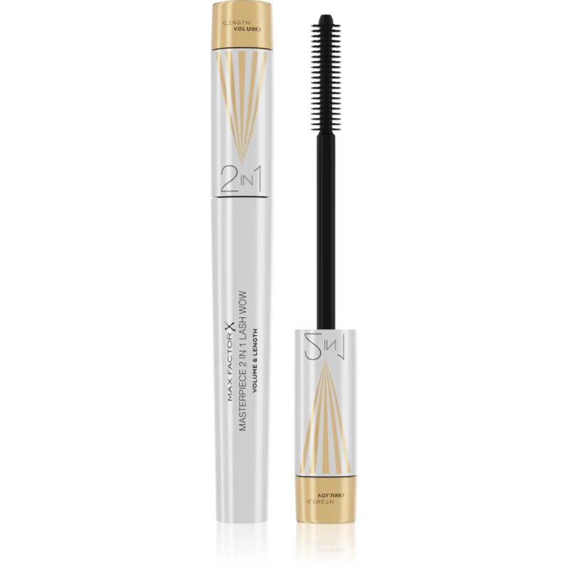 Max Factor Masterpiece Lash Wow hosszabbító göndörítő és dúsító szempillaspirál 2in1 kefével árnyalat Black 7 ml