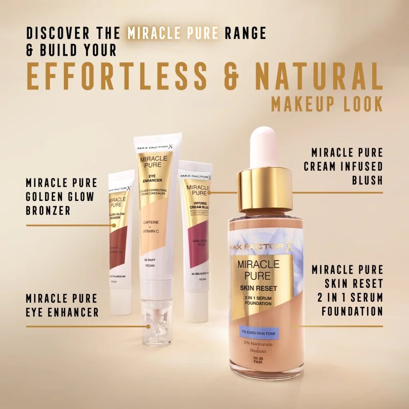 Max Factor Miracle Pure krémes bronzosító az élénk bőrért árnyalat 002 Medium to Dark 15 ml