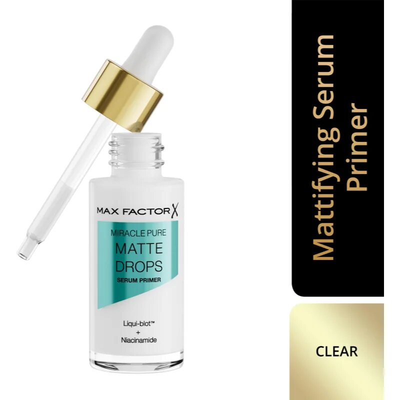 Max Factor Miracle Pure Matte Drops Egységesítő sminkalap a sima és matt arcbőrért 30 ml