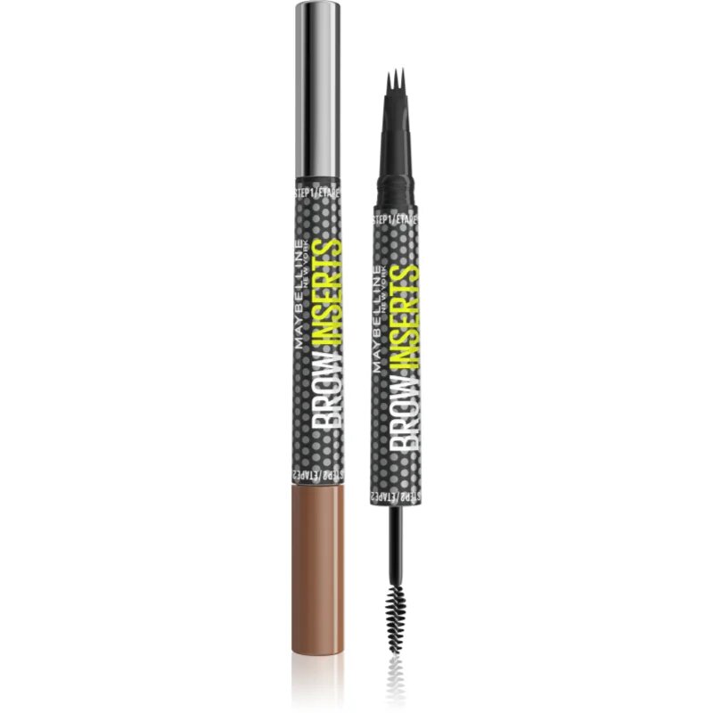 MAYBELLINE NEW YORK Brow Inserts szemöldök fixáló 2in1 kefével árnyalat 2 Soft Brown 1.25 ml