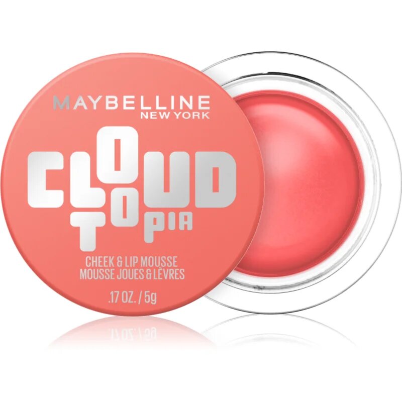 MAYBELLINE NEW YORK CloudTopia matt krémes arcpírositó az arcra és a szájra árnyalat 05 Coral Illusion 5 g