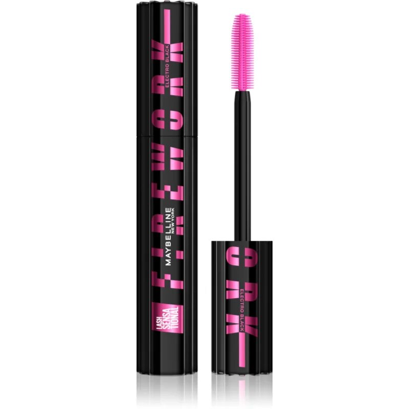 MAYBELLINE NEW YORK Lash Sensational Firework hosszabbító göndörítő és dúsító szempillaspirál extra fekete árnyalat Electro Black 10 ml