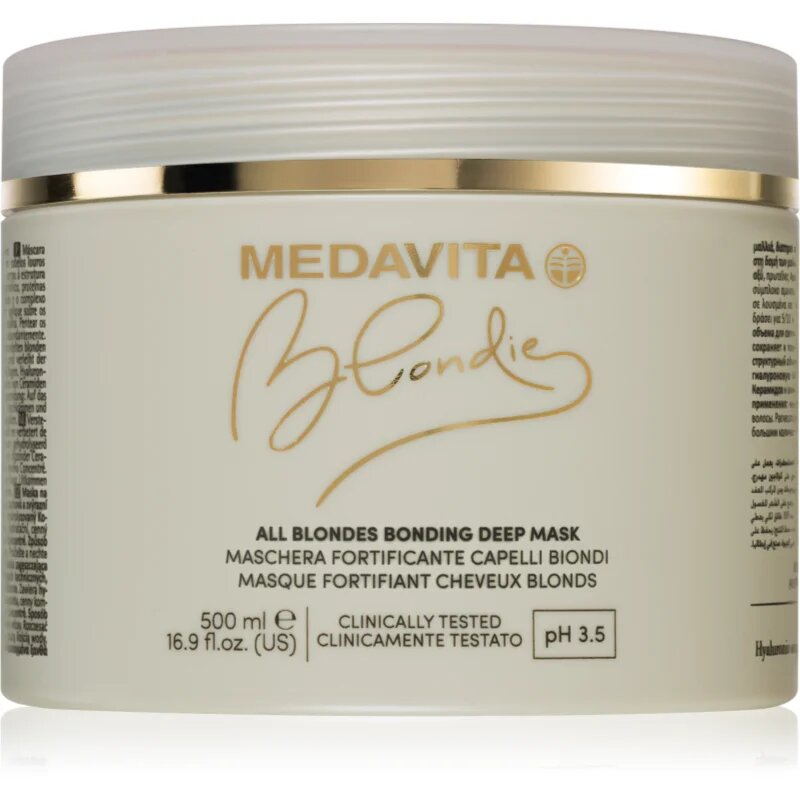 Medavita Blondie All Blondes Bonding Deep Mask erősítő maszk festett hajra 500 ml