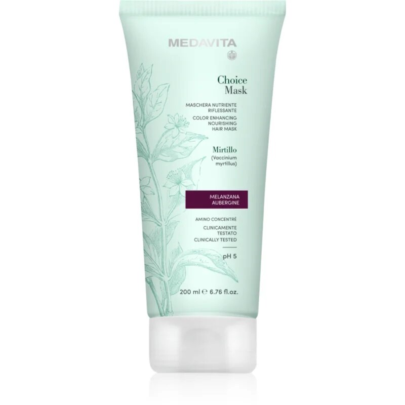 Medavita Choice Enhancing Nourishing Hair Mask Aubergine tápláló maszk festett hajra 200 ml