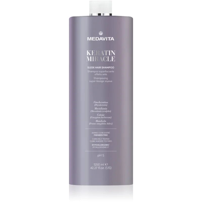 Medavita Keratin Miracle Sleek Hair Shampoo kisimító sampon 1250 ml