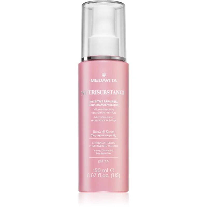 Medavita Nutrisubstance Nutritive Repairing Hair Microemulsion tápláló emulzió regeneráló hatással 150 ml