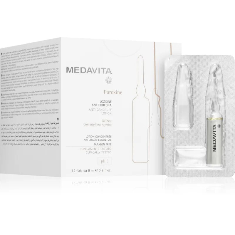 Medavita Puroxine Anti-Dandruff Lotion szérum a fejbőrre korpásodás ellen 12x6 ml