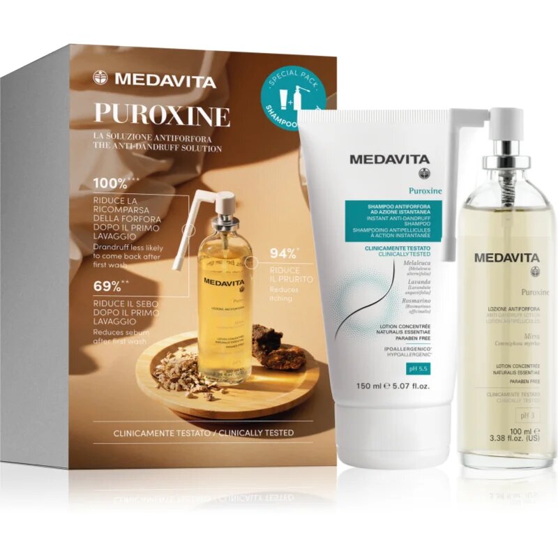 Medavita Puroxine Anti-Dandruff Set ajándékszett korpásodás ellen
