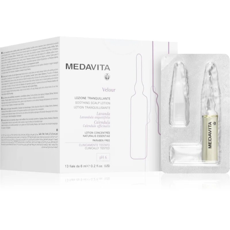 Medavita Velour Soothing Scalp Lotion intenzív nyugtató ápolás hajra 12x6 ml