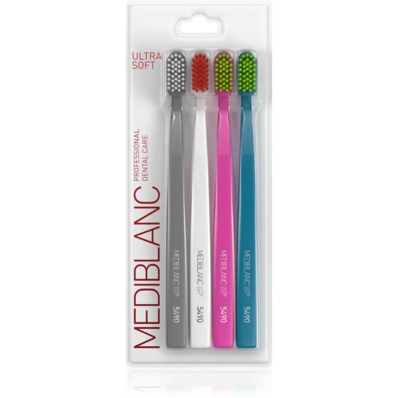MEDIBLANC 5490 Ultra Soft fogkefék ultra gyenge Grey White Pink Blue 4 db