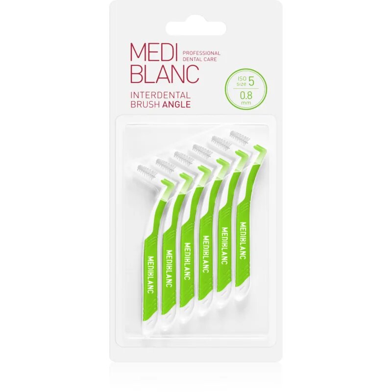 MEDIBLANC Interdental Pick-brush Angle fogközi fogkefe 6 db 08 mm Green 6 db
