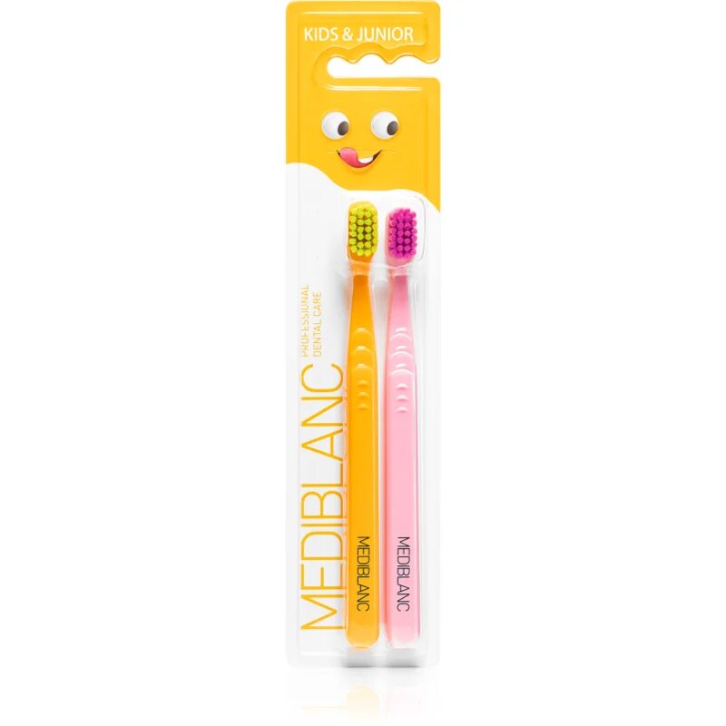 MEDIBLANC KIDS & JUNIOR Ultra Soft fogkefe gyermekeknek ultra gyenge Orange Pink 2 db