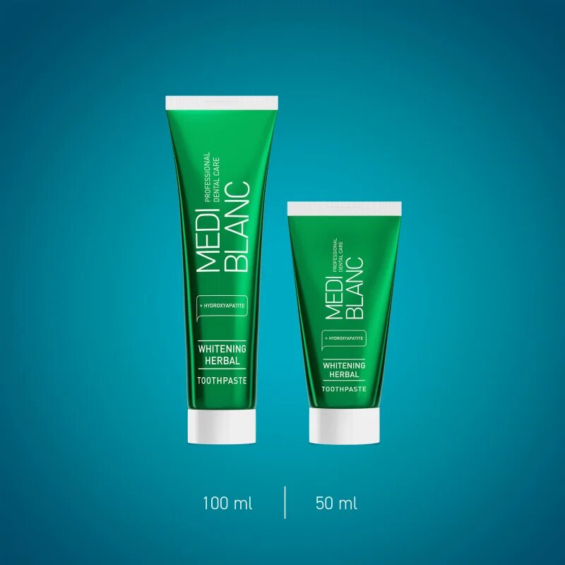 MEDIBLANC Whitening Herbal fogkrém gyógynövényekkel fehérítő hatással 50 ml
