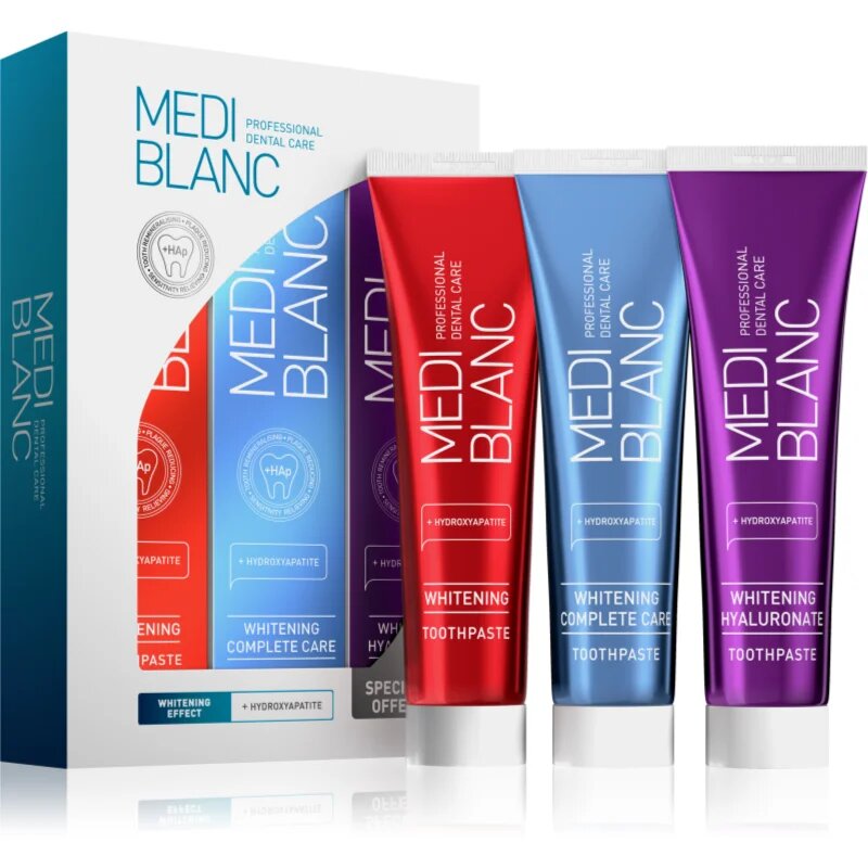 MEDIBLANC Whitening Toothpastes Set szett fehérítő hatással 3x100 ml