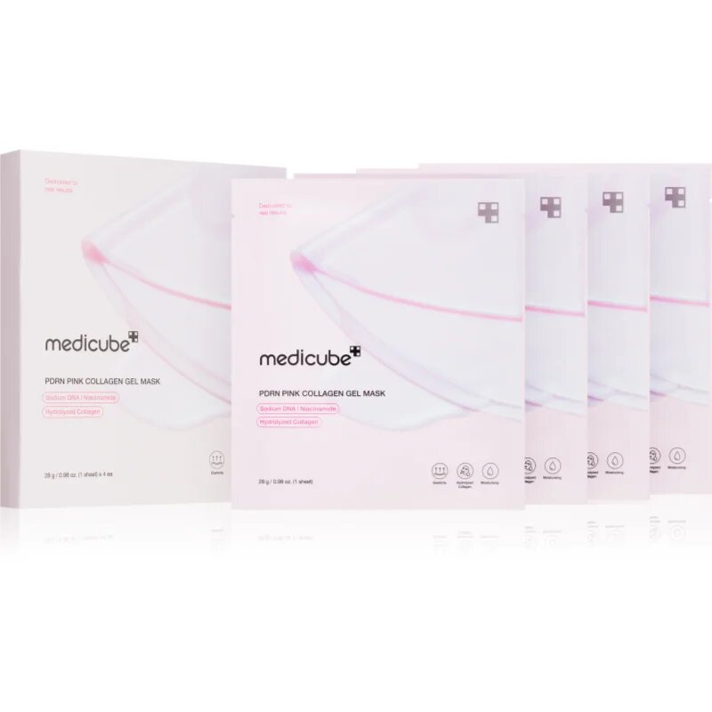 Medicube PDRN Pink Collagen Gel Mask kisimító és feszesítő maszk kollagénnel 4x28 g
