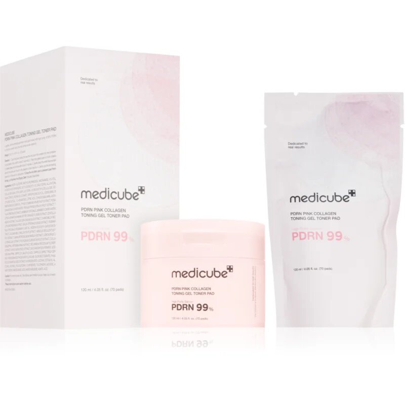 Medicube PDRN Pink Collagen Toning Gel Toner Pad tonizáló párnák az élénk és kisimított arcbőrért 70 db