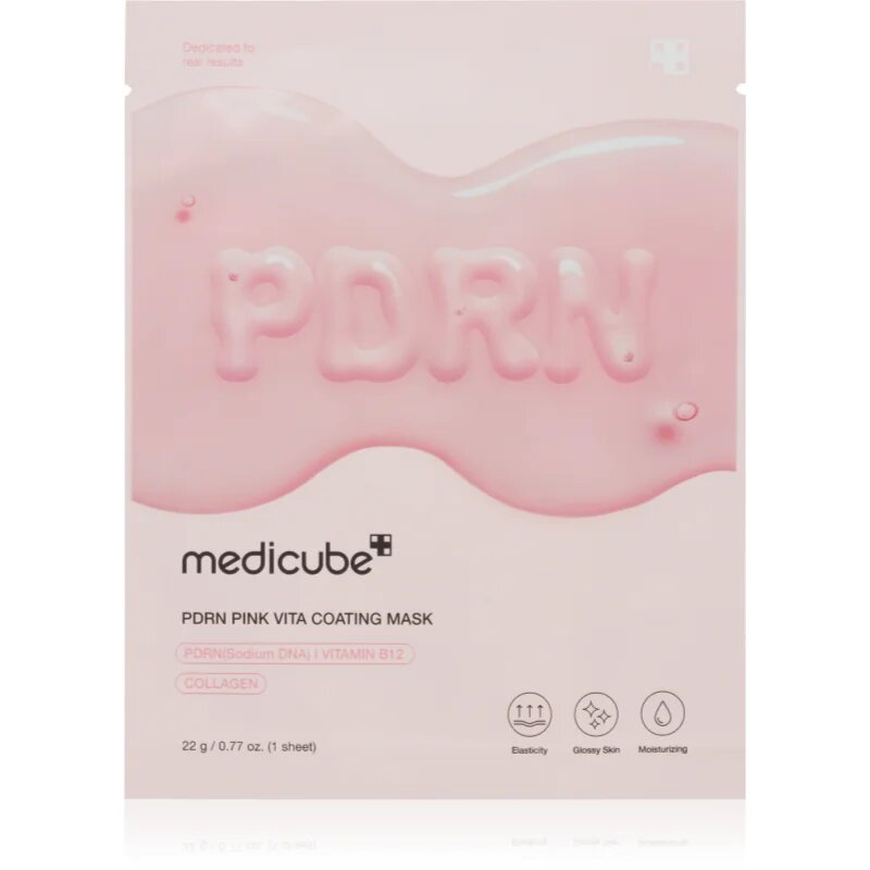 Medicube PDRN Pink Vita Coating Mask szövet arcmaszk a ráncok ellen élénkítő hatással 22 g
