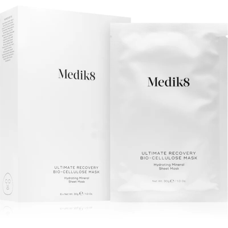 Medik8 Ultimate Recovery Bio-Cellulose Mask arcmaszk hidratáló és nyugtató hatással 6 db