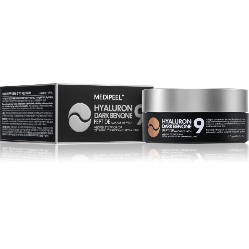 MEDIPEEL+ Peptide 9 Hyaluron Dark Benone Ampoule Eye Patch szem alatti párnácskák az élénk és kisimított arcbőrért 60 db