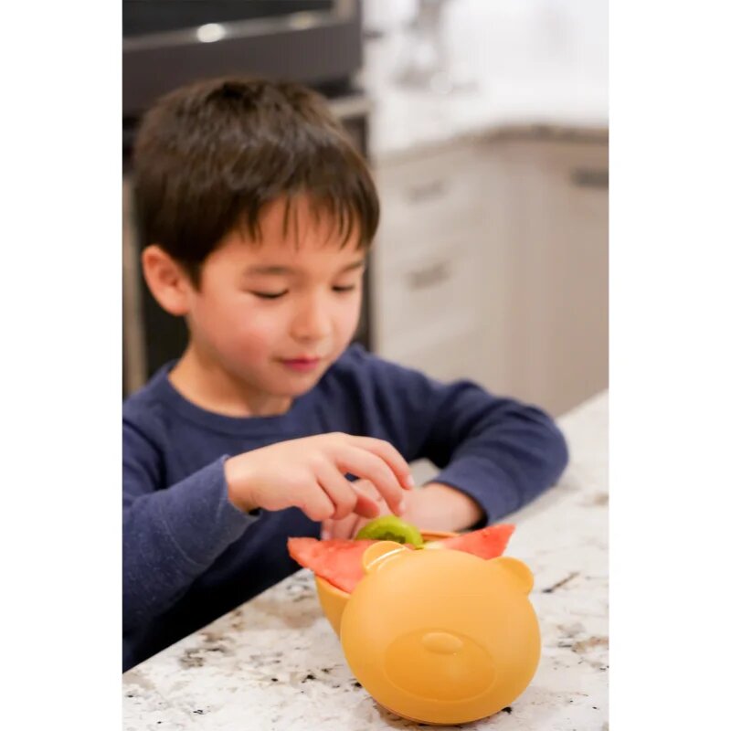 Melii Silicone Bowl with Lid uzsonnás doboz Bear 350 ml